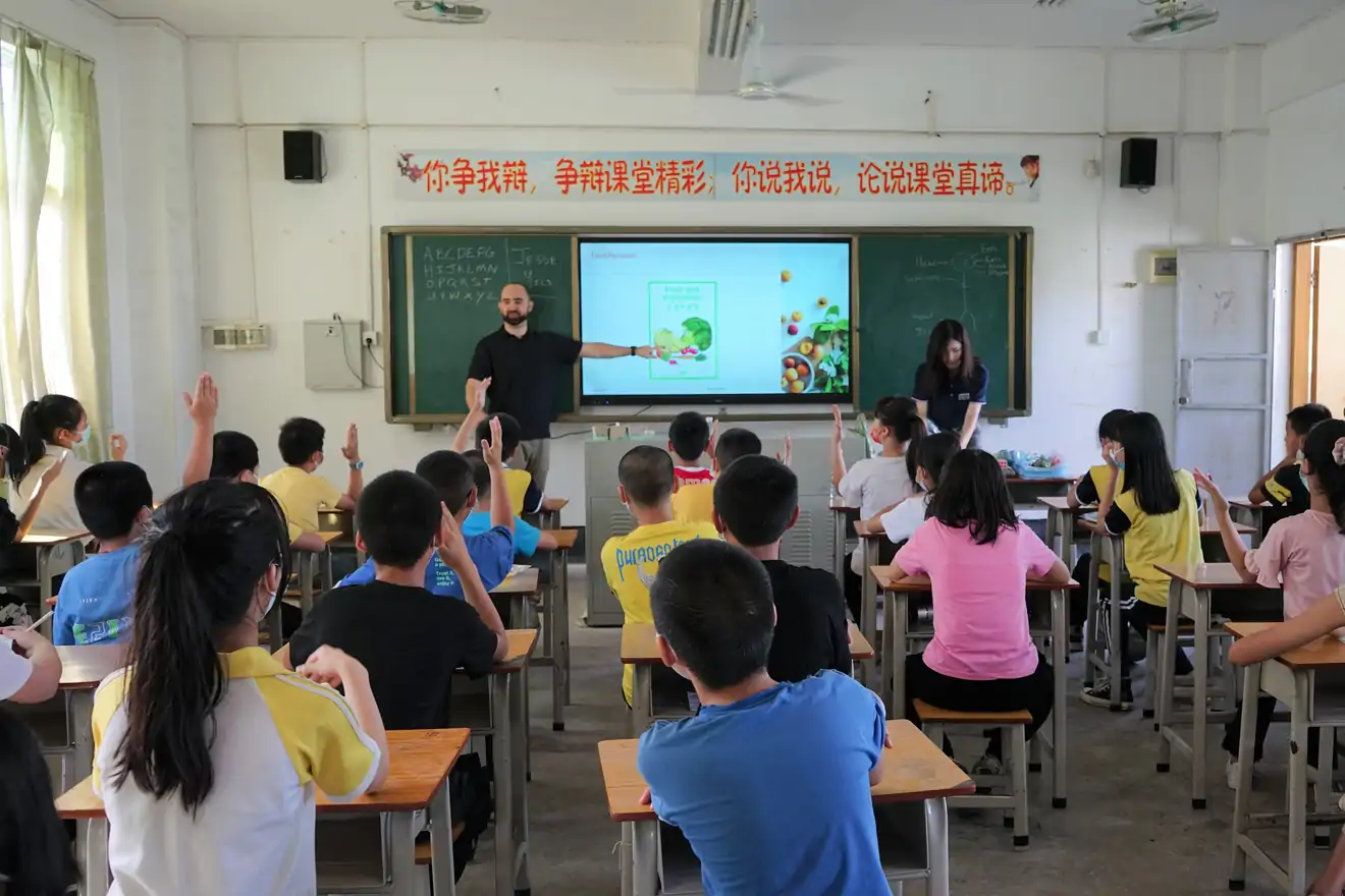 teaching children in classroom 